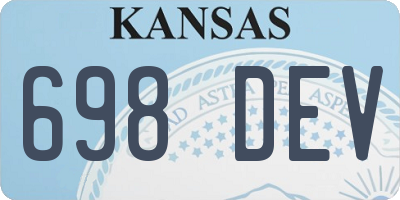 KS license plate 698DEV