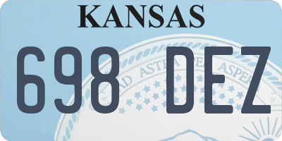 KS license plate 698DEZ