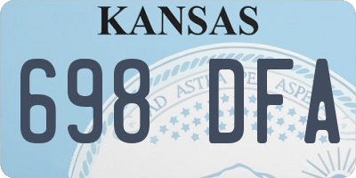 KS license plate 698DFA