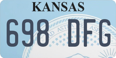 KS license plate 698DFG