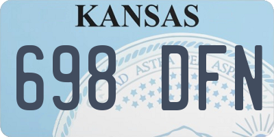 KS license plate 698DFN