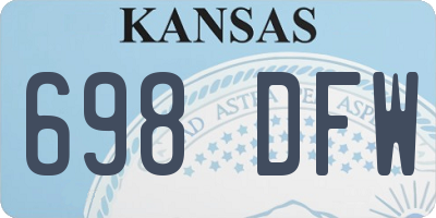 KS license plate 698DFW