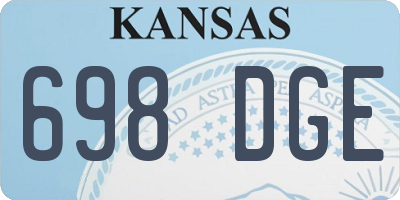 KS license plate 698DGE