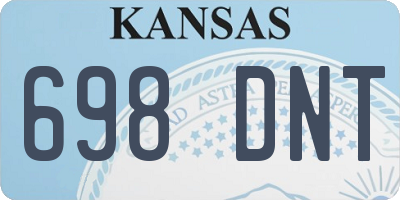 KS license plate 698DNT
