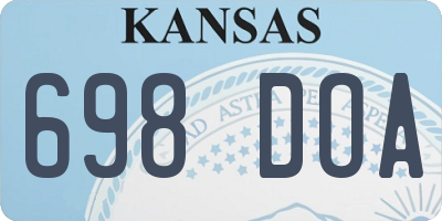 KS license plate 698DOA