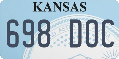 KS license plate 698DOC