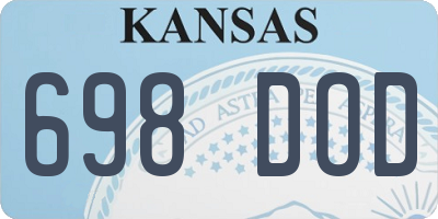 KS license plate 698DOD