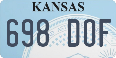 KS license plate 698DOF