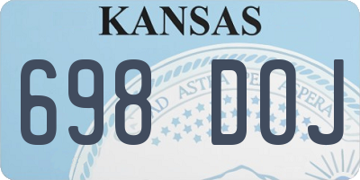 KS license plate 698DOJ