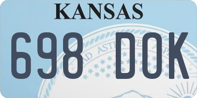KS license plate 698DOK