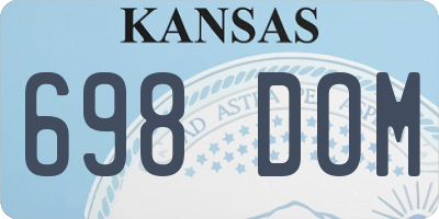 KS license plate 698DOM