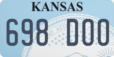 KS license plate 698DOO