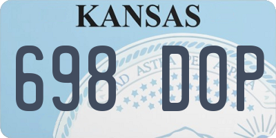 KS license plate 698DOP
