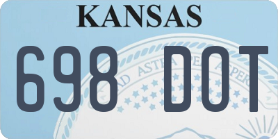 KS license plate 698DOT