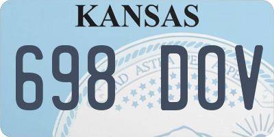 KS license plate 698DOV