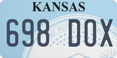 KS license plate 698DOX