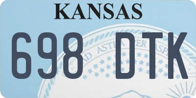 KS license plate 698DTK