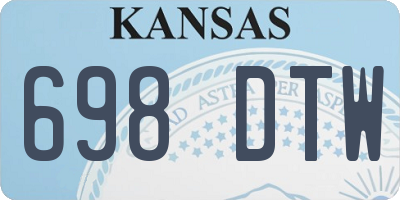 KS license plate 698DTW
