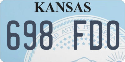 KS license plate 698FDO