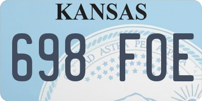 KS license plate 698FOE