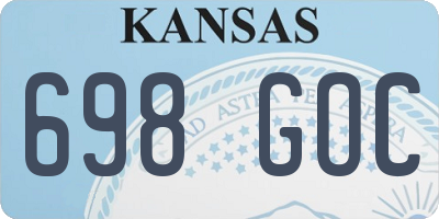 KS license plate 698GOC
