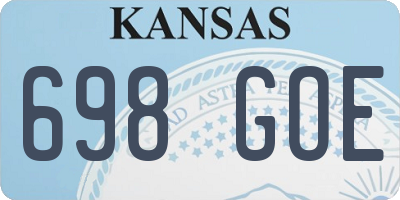 KS license plate 698GOE