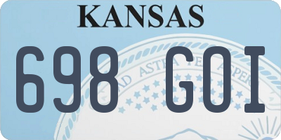 KS license plate 698GOI