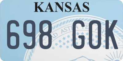 KS license plate 698GOK
