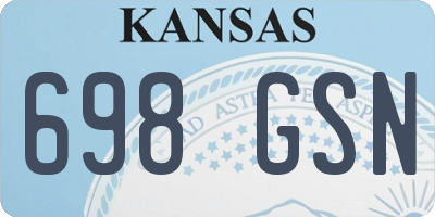 KS license plate 698GSN