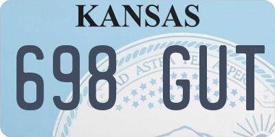 KS license plate 698GUT