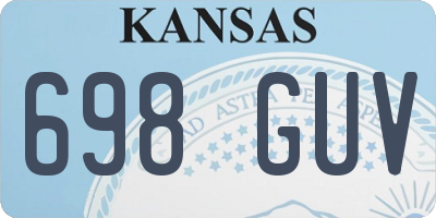 KS license plate 698GUV