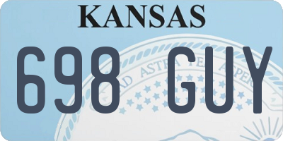 KS license plate 698GUY
