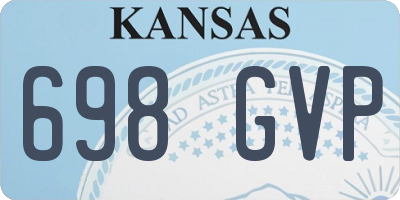 KS license plate 698GVP