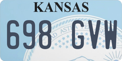 KS license plate 698GVW