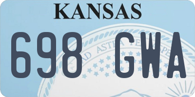 KS license plate 698GWA