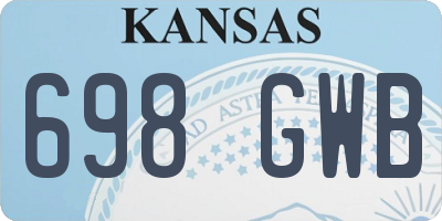 KS license plate 698GWB
