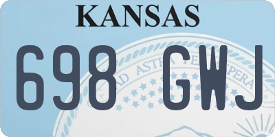 KS license plate 698GWJ
