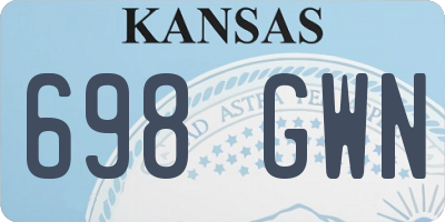 KS license plate 698GWN