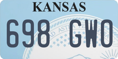 KS license plate 698GWO