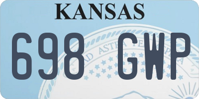 KS license plate 698GWP