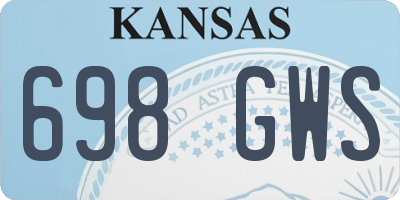 KS license plate 698GWS