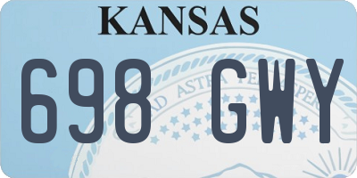KS license plate 698GWY