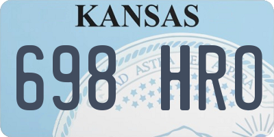 KS license plate 698HRO