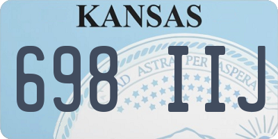 KS license plate 698IIJ