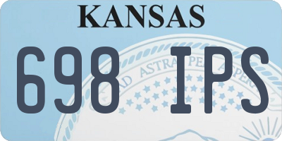 KS license plate 698IPS
