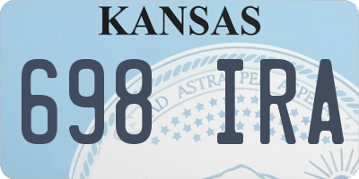 KS license plate 698IRA