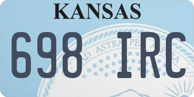 KS license plate 698IRC