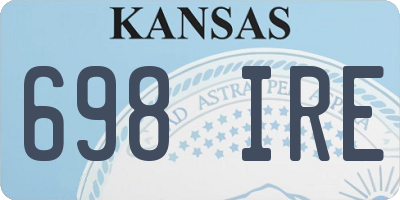 KS license plate 698IRE