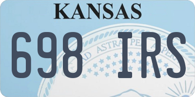 KS license plate 698IRS