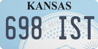 KS license plate 698IST